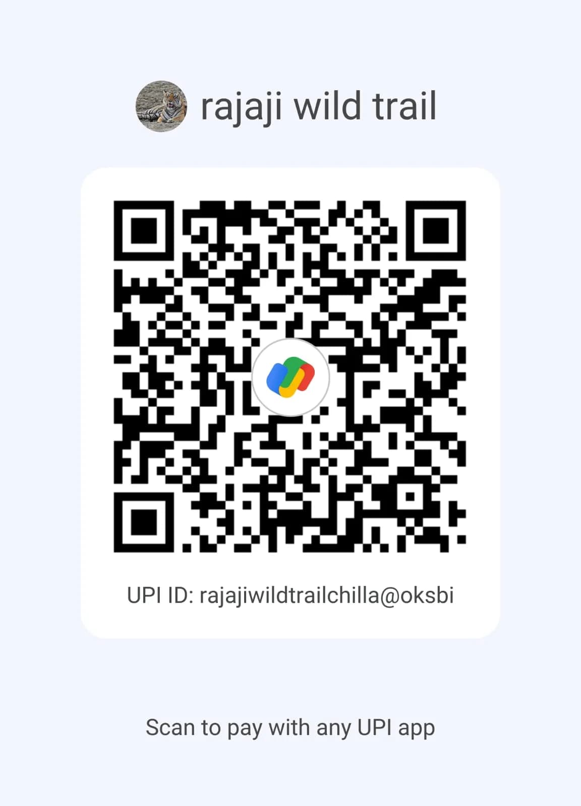 UPI Payment QR Code for Raja ji Wild Trail